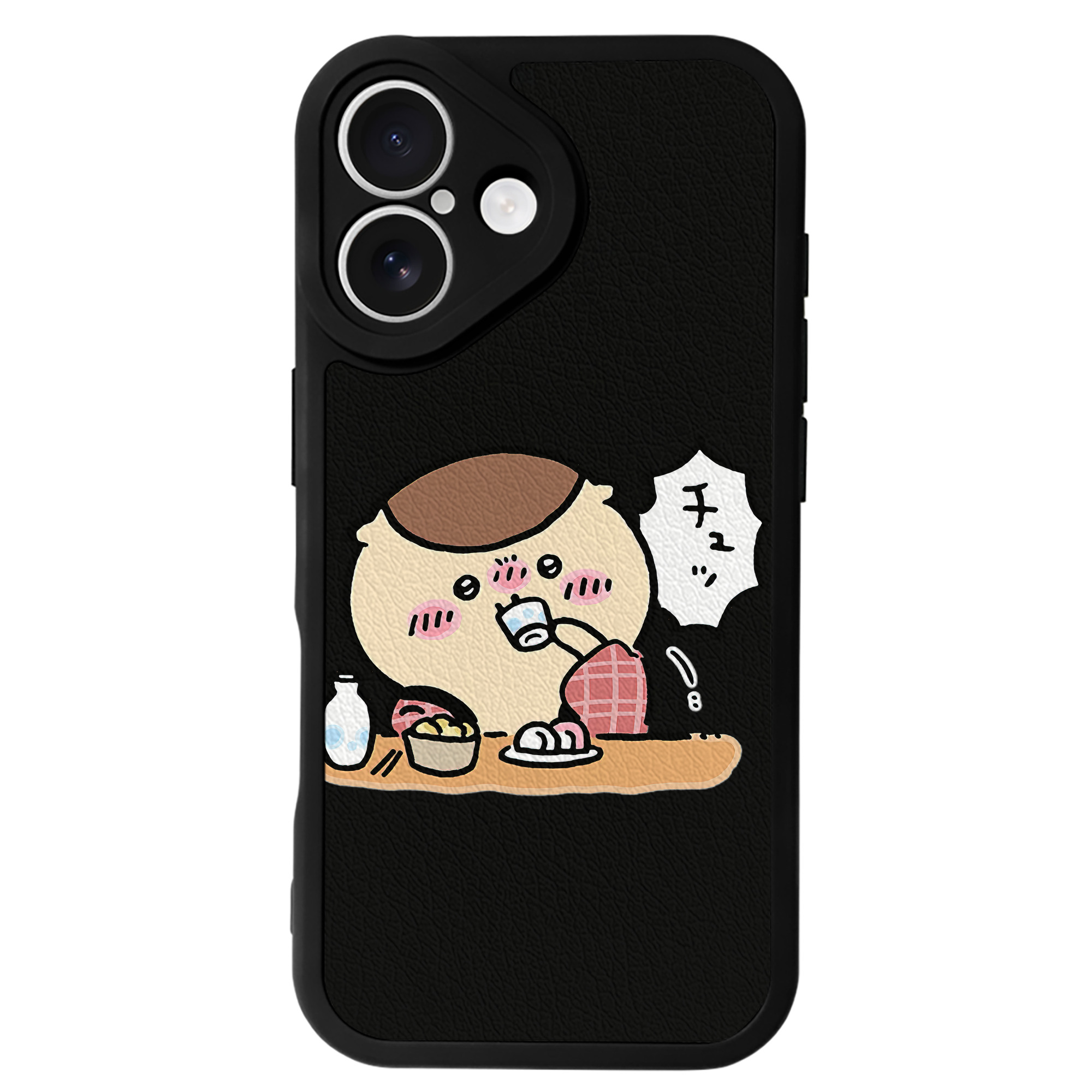 （画像用） ちいかわ くりまんじゅう Chii-kawa kuri manjū 【iPhone 16シリーズ対応】シリコンスマホケース（レザー調） 材質：シリコン